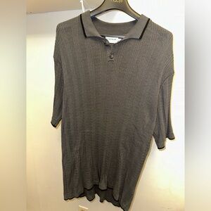 Black and grey large top man polo short sleeve